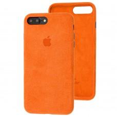 Чехол для iPhone 7 Plus / 8 Plus Alcantara 360 оранжевый
