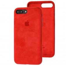 Чехол для iPhone 7 Plus / 8 Plus Alcantara 360 красный
