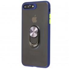 Чохол для iPhone 7 Plus / 8 Plus LikGus Maxshield Magnetic Ring синій