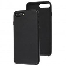 Чехол Leather для iPhone 7 Plus / 8 Plus эко-кожа черный