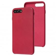 Чехол Leather для iPhone 7 Plus / 8 Plus эко-кожа бордовый