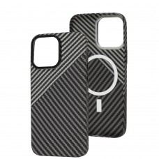 Чохол для iPhone 14 Pro Carbon MagSafe black gray