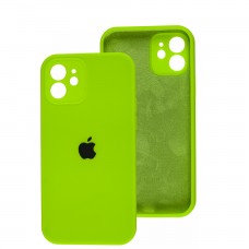 Чехол для iPhone 12 Silicone Slim Full camera lime green