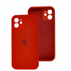 Чехол для iPhone 12 Silicone Slim Full camera красный