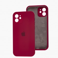 Чехол для iPhone 12 Silicone Slim Full camera rose red