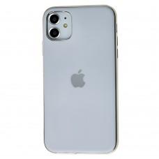 Чехол для iPhone 11 Silicone case матовый (TPU) белый