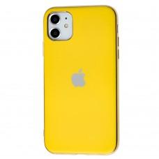 Чехол для iPhone 11 Silicone case матовый (TPU) желтый