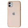 Чохол для iPhone 11 Silicone case матовий (TPU) рожево-золотистий