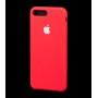 Чехол для iPhone 7 Plus Silicone case ярко розовый белое яблоко