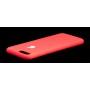 Чехол для iPhone 7 Plus Silicone case ярко розовый белое яблоко