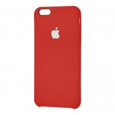 Чохол silicone case для iPhone 6 Plus червоний біле яблуко