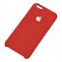 Чехол silicone case для iPhone 6 Plus красный белое яблоко