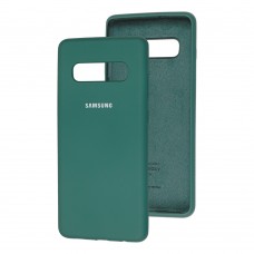 Чехол для Samsung Galaxy S10+ (G975) Silicone Full сосновый зеленый 