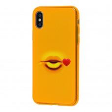 Чохол для iPhone X / Xs Smile жовтий поцілунок