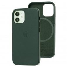 Чохол для iPhone 12 mini Leather with MagSafe pine green