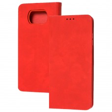 Чехол книжка для Xiaomi Poco X3 WAVE Flip красный