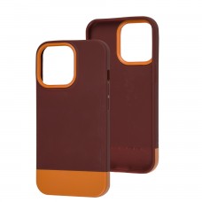 Чехол для iPhone 13 Pro Bichromatic brown burgundy/orange