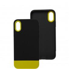 Чехол для iPhone X / Xs Bichromatic black / yellow