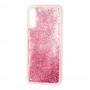 Чехол для Samsung Galaxy A50 / A50s / A30s Блестки вода розовый