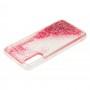 Чехол для Samsung Galaxy A50 / A50s / A30s Блестки вода розовый