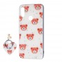 Чохол для Xiaomi Redmi Note 7 / 7 Pro блискітки print + popsocket "ведмедика"