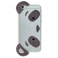 Чехол для iPhone 6 панда ушки темно серый