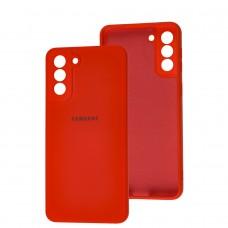 Чехол для Samsung Galaxy S21+ (G996) Square camera full красный