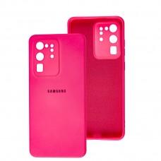 Чохол для Samsung Galaxy S20 Ultra (G988) Square camera full рожевий неон