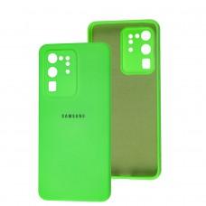 Чохол для Samsung Galaxy S20 Ultra (G988) Square camera full зелений неон