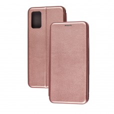 Чехол книжка Premium для Samsung Galaxy A03s (A037) розово-золотистый