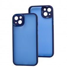 Чехол для iPhone 14 Plus Luxury Metal Lens синий