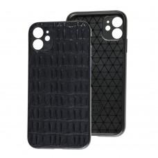 Чехол для iPhone 11 Leather case кроко