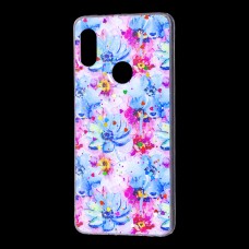 Чехол для Xiaomi Redmi Note 5 Pro Flowers Confetti "синие цветы" 