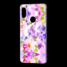 Чехол для Xiaomi Redmi Note 5 Pro Flowers Confetti "розово-фиолетовые цветы" 