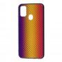 Чехол для Samsung Galaxy M21 / M30s Carbon Gradient Hologram "оранжевый" 