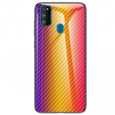 Чехол для Samsung Galaxy M21 / M30s Carbon Gradient Hologram "оранжевый" 