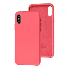 Чохол для iPhone X / Xs Leather Case (Leather) peony pink