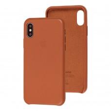 Чохол для iPhone X / Xs Leather Case (Leather) saddle brown