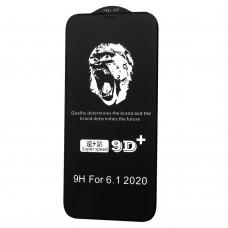 Захисне 9D+ скло для iPhone 12/12 Pro (6,1") чорне (OEM)