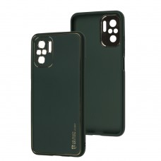 Чехол для Xiaomi Redmi Note 10 / 10s Leather Xshield army green