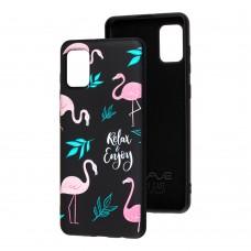 Чехол для Samsung Galaxy A31 (A315) Wave Fancy flamingo / black