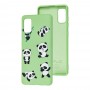 Чехол для Samsung Galaxy A41 (A415) Wave Fancy funny panda / mint gum