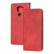 Чехол книжка для Xiaomi Redmi Note 9 Black magnet красный