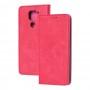 Чехол книжка для Xiaomi Redmi Note 9 Black magnet розовый