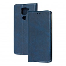 Чехол книжка для Xiaomi Redmi Note 9 Black magnet синий