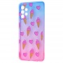 Чехол для Samsung Galaxy A72 Wave Sweet blue / pink / ice-cream