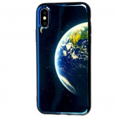 Чехол для iPhone X силикон перламут планета Земля 