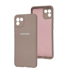 Чехол для Samsung Galaxy A03 (A035) Silicone Full camera pink sand