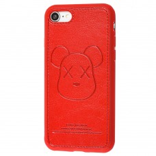 Чехол для iPhone 7 / 8 Kaws leather красный