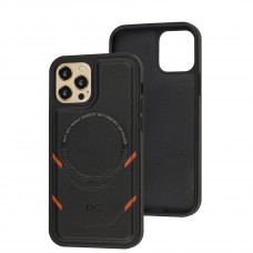 Чехол для iPhone 12/12 Pro MagSafe eco-leather + MagSafe popSocket black